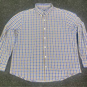 Lands' End Blue and Brown Plaid Men's Traditional fit, SZ XL